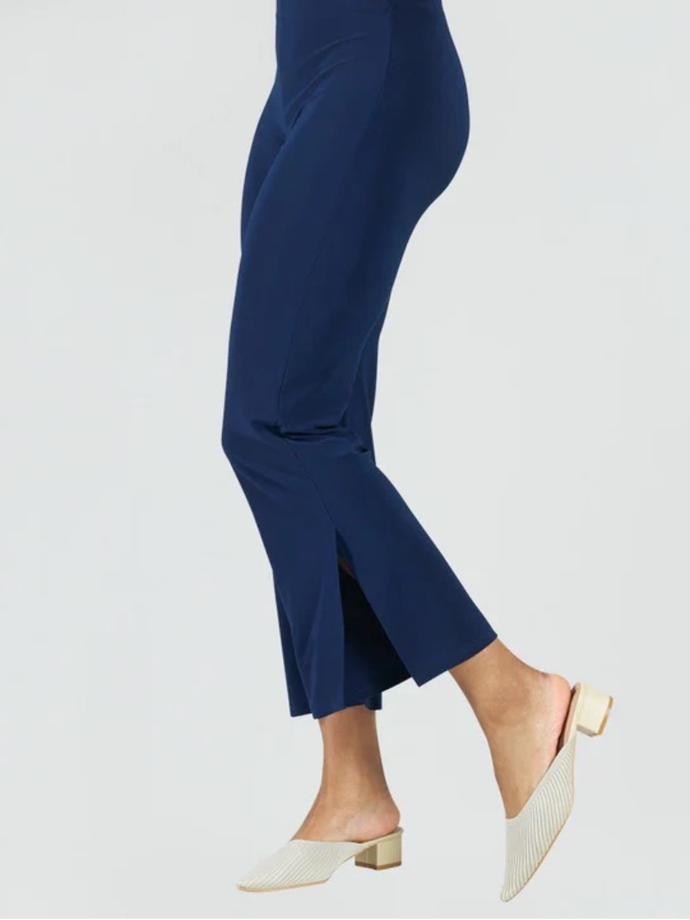 Clara Sun Woo Side Slit Jersey Ankle Pants size Large